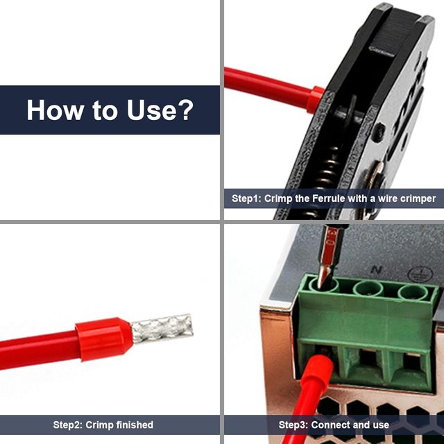 1200 Terminales Eléctricos Cables 22-10AWG