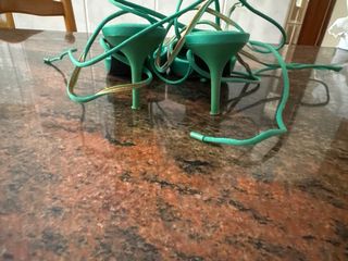 Zapato Zara verde destalonado cordones talla 37