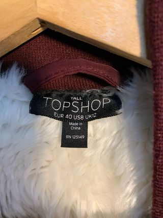 Chaqueta bomber granate de Topshop
