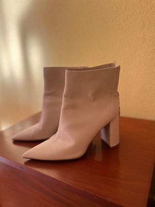 Botines Mango Beige Tacón talla 39