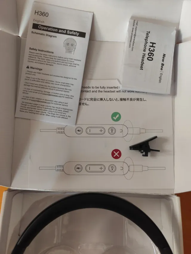 Auscultadores New Bee H360 Telefone Preto