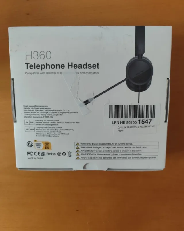 Auscultadores New Bee H360 Telefone Preto