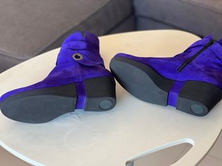 Botines ante morado azul con tiras