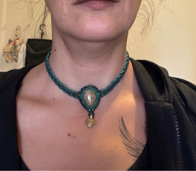 Gargantilla Macramé Piedra Natural