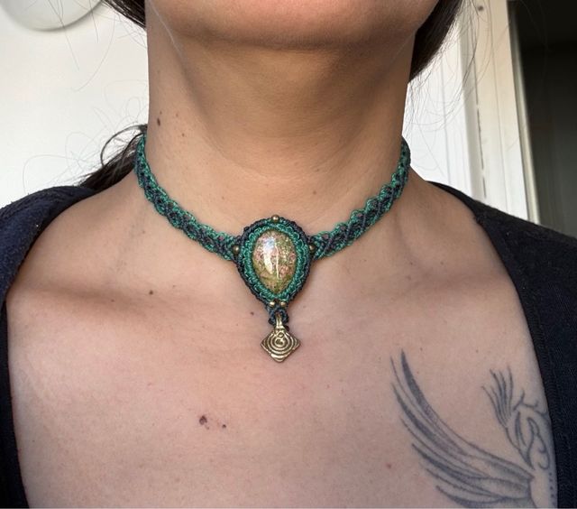 Gargantilla Macramé Piedra Natural