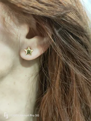 Pendientes de estrella oro 18kt