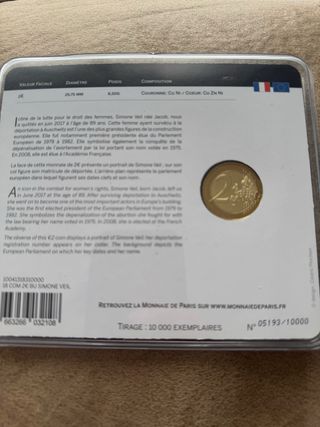 Moneda 2€ Francia 2018 Simone Veil
