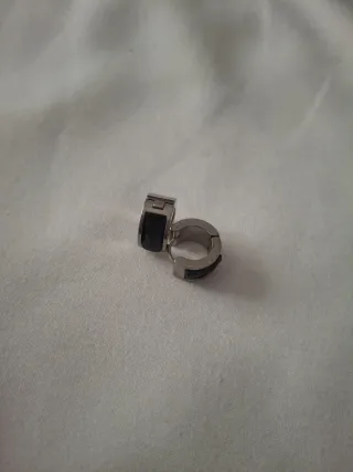 Pendientes Aro Negro Plata