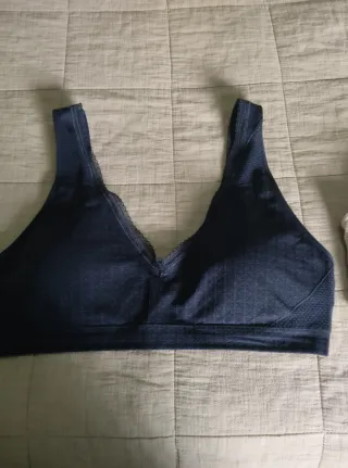 Lote 2 Sujetadores Seamless Oysho Azul y Beige