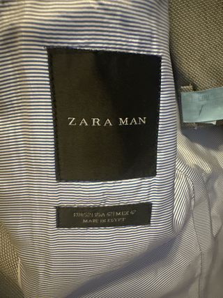 Traje Zara Hombre Blanco y Gris