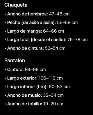 Traje Armani Negro Talla M + Camisa y Corbata