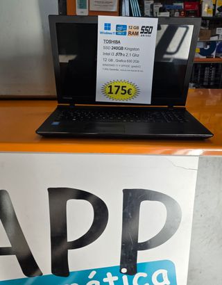 Portátil Toshiba i3 12GB RAM SSD 240GB