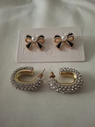 Lote 2 Pendientes Aro y Lazo