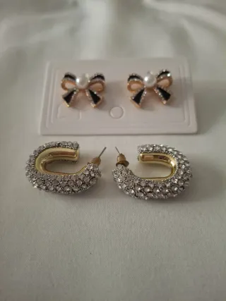 Lote 2 Pendientes Aro y Lazo