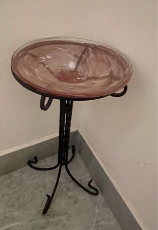 Portavaso svuotatasche in ferro battuto vintage