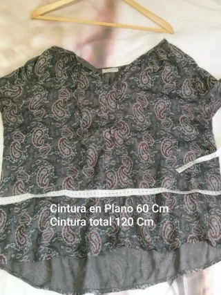 Eiza Blusa Túnica Paisley Gris Oscuro 3/4