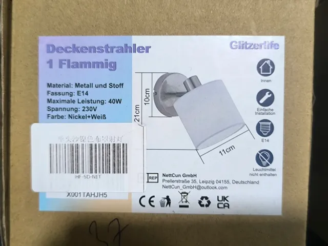 2 Focos de techo Glitzerlife 1 bombilla