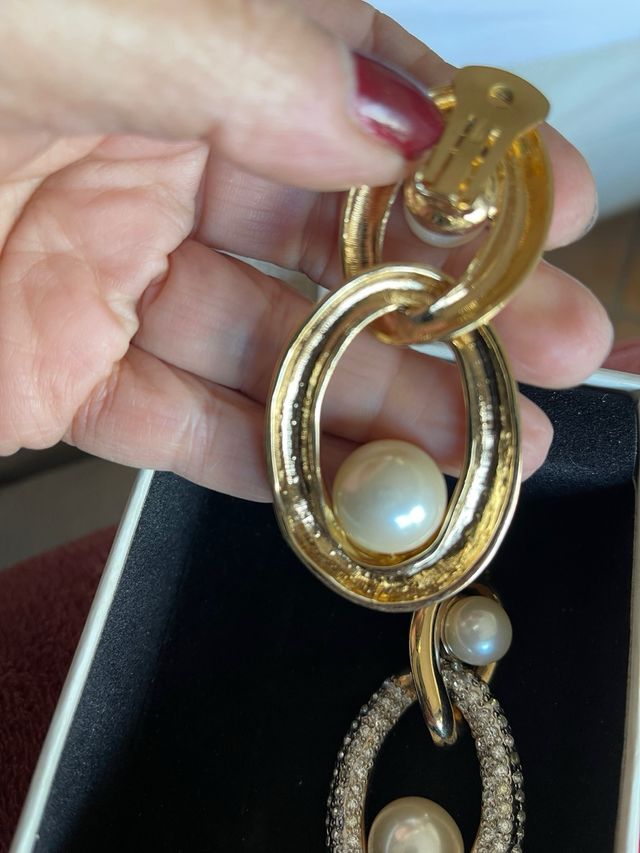 Orecchini vintage Valentino perle e strass