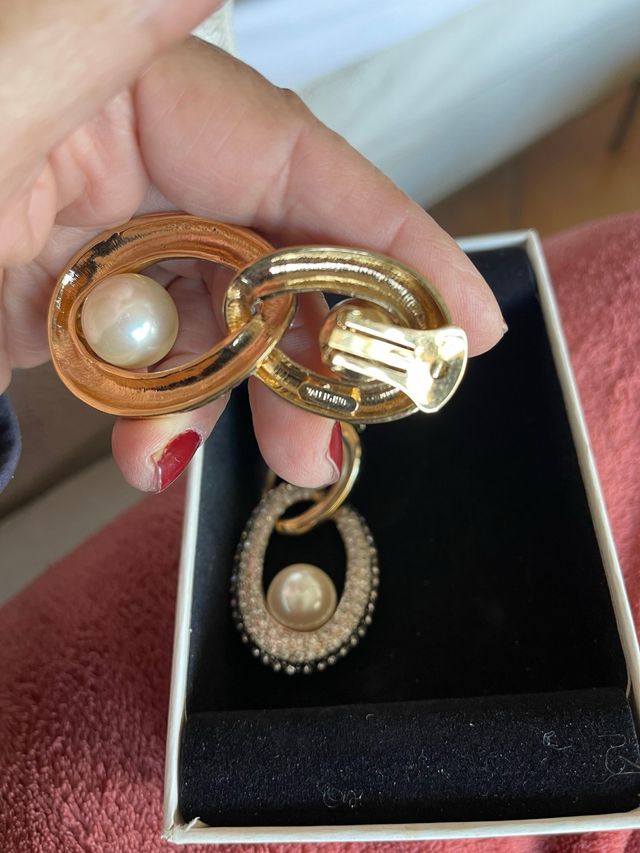 Orecchini vintage Valentino perle e strass