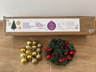 Árbol de Navidad Artificial 120cm + decoraciones