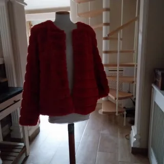 Abrigo corto de pelo rojo