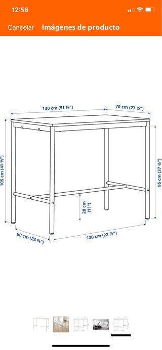 Mesa alta madera y metal