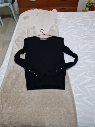 Jersey Zara Negro Talla s Botones Dorados