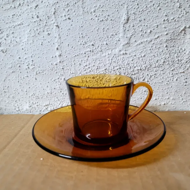 Juego de café de cristal ámbar