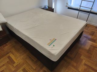 Canapé Polipiel Cama 1.35 Wengué + Colchón