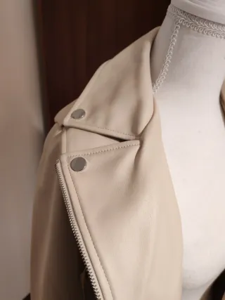 Chiodo ecopelle Zara Beige Tg M