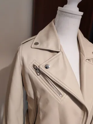 Chiodo ecopelle Zara Beige Tg M