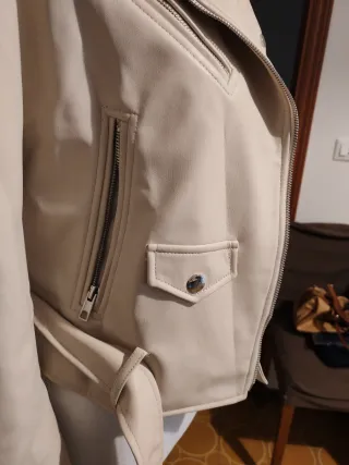 Chiodo ecopelle Zara Beige Tg M