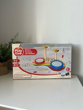 Batería de madera para niños