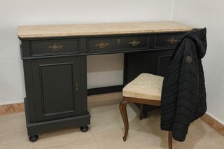 Escritorio antiguo mármol y madera