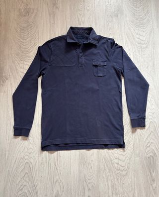 Polo Massimo Dutti azul marino manga larga