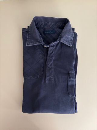 Polo Massimo Dutti azul marino manga larga