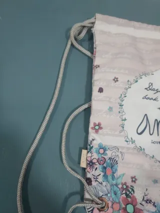 Bolsa, saco, mochila, de tela Anekke con flores y