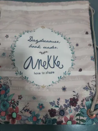 Bolsa, saco, mochila, de tela Anekke con flores y