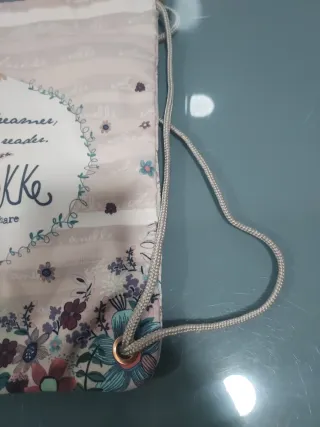 Bolsa, saco, mochila, de tela Anekke con flores y