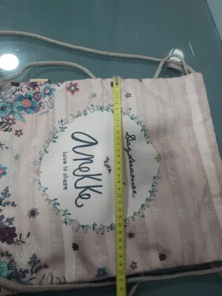 Bolsa, saco, mochila, de tela Anekke con flores y