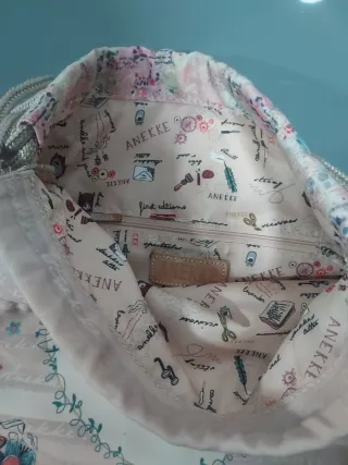 Bolsa, saco, mochila, de tela Anekke con flores y