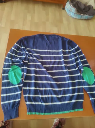 Jersey Lacoste Rayas Azul y Blanco