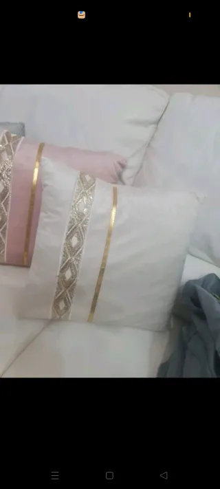 Fodera di Cuscino decorativo grigio e rosa