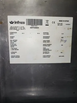 Mesa ingredientes Infrico  Gomas o burletes nuevos