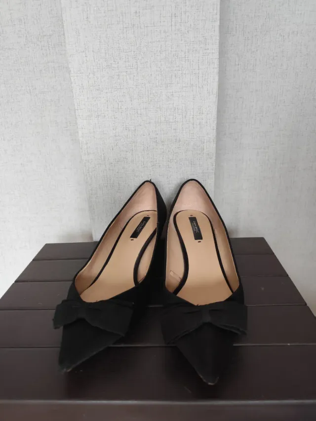 Zapatos Zara Negros con Lazo