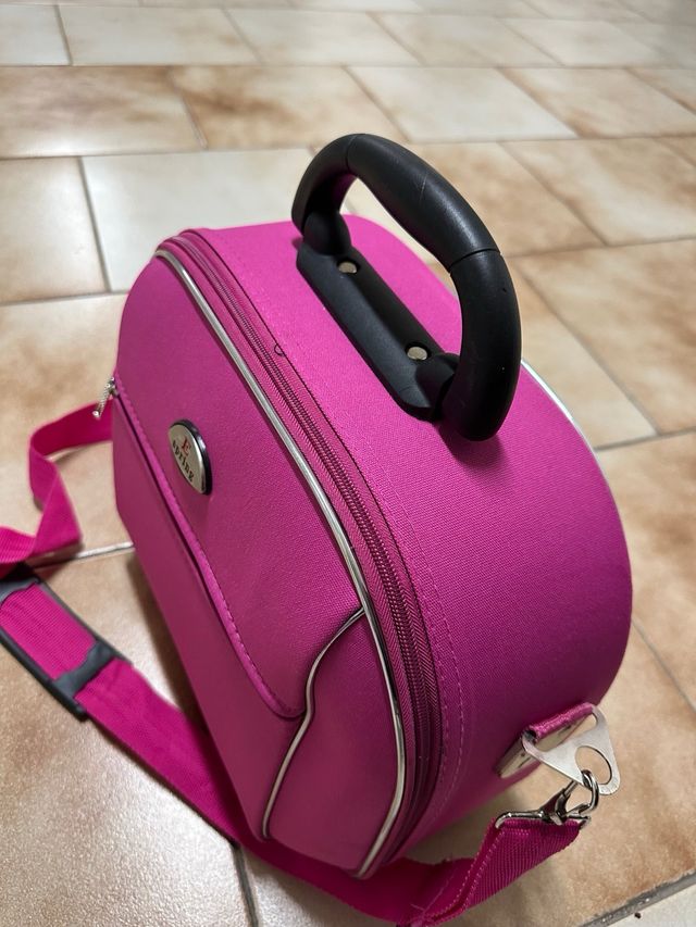 Beauty case Spring rosa con tracolla