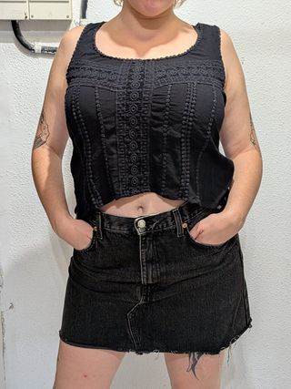 Top Verano Natura Negro Talla M