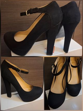 Zapatos Zara tacón y plataforma negros