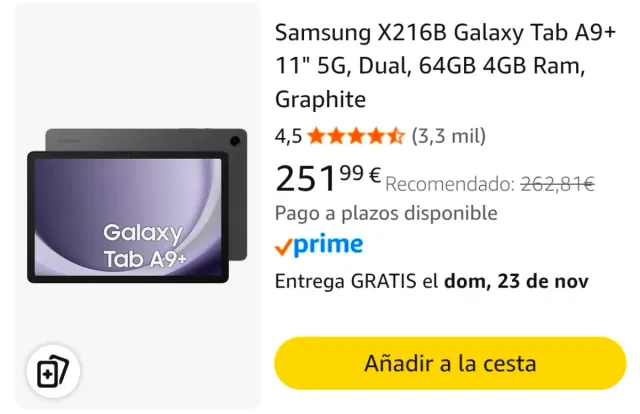 Samsung Galaxy Tab A9+ 5G SIM 4GB/64GB