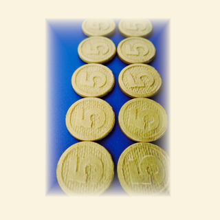 Token monedas doradas plástico